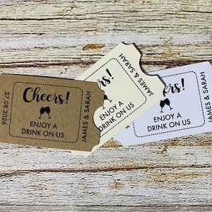 Ficha de bebida personalizada Saludos Etiqueta Alcohol Gracias Etiquetas de favor de boda Boda Nos casamos Gin día especial Despedida de soltera RD91a