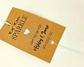 Personalized Sparkler Tags, Let Love Sparkle, Wedding Favors