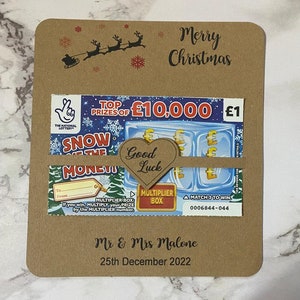 12X Joyeux Noël personnalisé Joyeux Nouvel An Détenteurs de cartes à gratter / Billets de loterie Mariage Favori Bonne chance Carte Lucky in Love CL4h