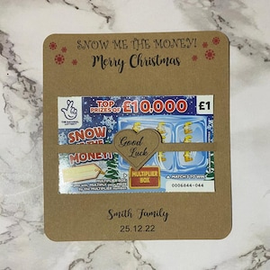 12X Personalizzato Buon Natale Felice Anno Nuovo Gratta e vinci / Lotteria Possessori di biglietti Bomboniera Buona fortuna Lucky in Love CL1h