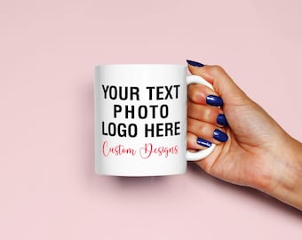 Custom Personalised Mug Photo Cup Design Birthday Mothers Day Gift Company Text
