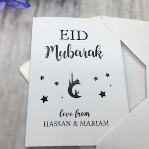 8x personalizado feliz eid mubarak ramadan mubarak kareem islâmico eid ul fitr eid ul adha cartões emg1a