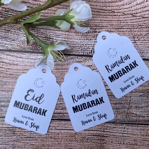 Personalised Eid Mubarak Ramadan Kareem Gift label Favour Tags Thank You EM4b