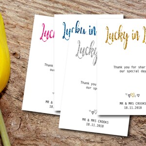 10X Gratta e Vinci personalizzato / Possessori di biglietti della lotteria Bomboniera Buona Fortuna Lucky in Love GL2d1