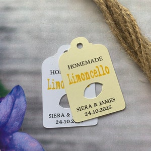 Personalised Alcohol Limoncello Tag Wedding Favour Tags Thank You Bridal Baby Shower Hen Favour Tags Sharing special day Birthday LS417a