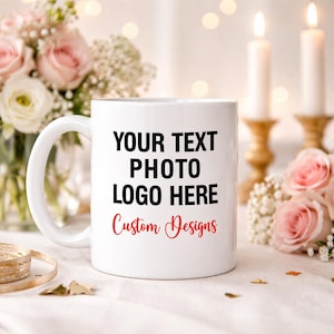 Custom Personalised Mug Photo Cup Design Birthday Mothers Day Gift Company Text