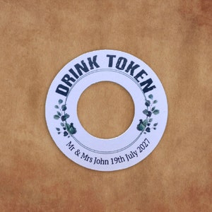 Personalizado Atamos el nudo Tomar un trago Etiquetas de favor de boda Gracias El amor es menta dulce para beber Token Jugo de baile Sálvame 30971