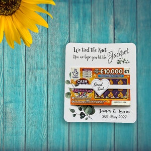 10x cartes à gratter personnalisées en forme de coeur/porte-billets de loterie faveur de mariage carte porte-bonheur chanceux en amour LTF1b
