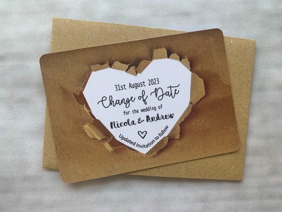 Personalised Wedding Save The Date Evening Cards Magnet Envelopes Change of H6k1