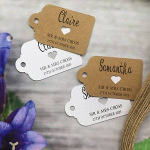 Personnalisé Wedding Table Name place Cards Wedding Favour Tags Noms d’invités Merci jour spécial Tag Baby Shower Baptême TN631b