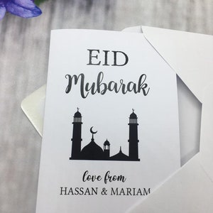 8x personalizado feliz eid mubarak ramadan mubarak kareem islâmico eid ul fitr eid ul adha cartões emg1c