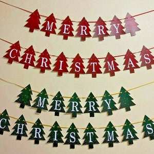 Merry Christmas Bunting XMas Hanging Tree Banner Garland Flag Decoration Party