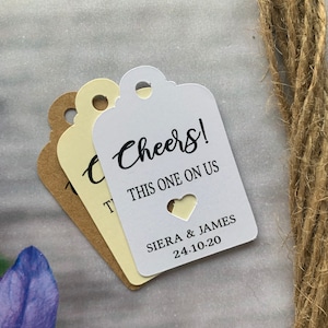 Saludos personalizados Etiqueta Alcohol Gracias Boda Favor Etiquetas Bebida Token Wedding Favor Nos casamos Gin día especial Despedida de soltera CT372a