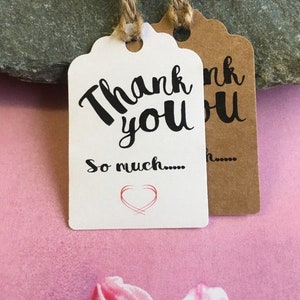 10X Thank you Tags Wedding Birthday Craft Thanks  Christmas Special day Handmade 8011