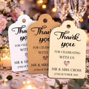 Personalised Thank you for Celebrating with us special day Tag Wedding favour tags Birthday Hen Baby Shower Christening Baptism T713a