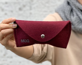 Merino Wool Felt Glasses Case, Sunglasses case, Sunglasses Pouch, Eyeglass case, Sunglass case, Sun-glass case, glasses case