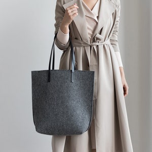 Merino Wool Felt Oversized Tote Bag