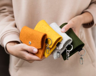 BEAUCOUP DE COULEURS disponibles Portefeuille boutonné personnalisé en feutre de laine, sac à main en feutre, portefeuille boutonné pour femme en feutre, portefeuille pour elle, cadeau pour la fête des mères