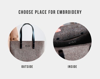 Merino Wool Felt Tote Bag With Leather Handles Handbag Felt Handbag Felt Bag Shoulder Bag Leather Tote Leather Handbag Etsy UK