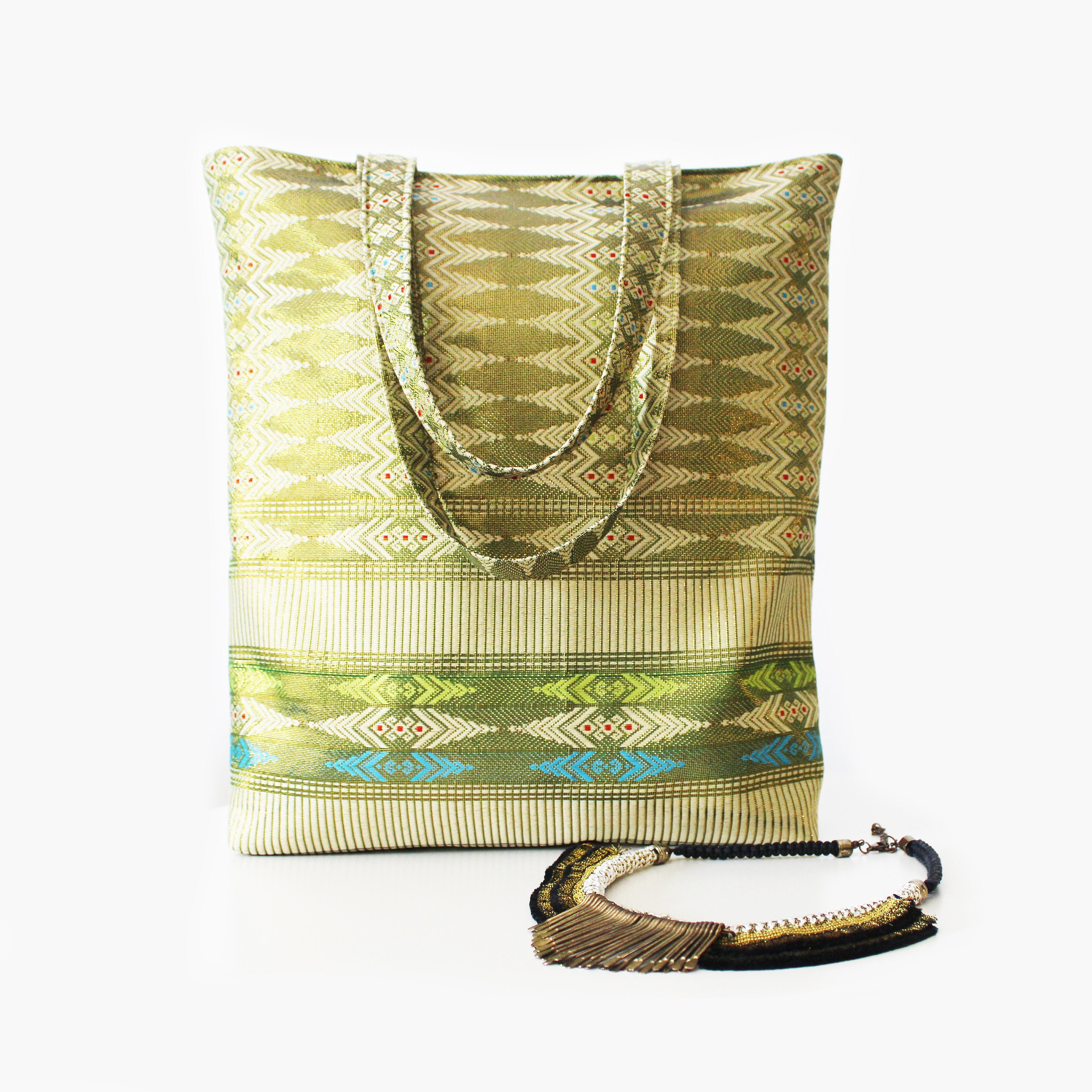 Green bag Tote bag Cloth bag Etsy