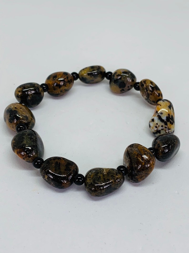 Dendritic Opal Beaded Bracelet Nuggets Elastic 18-20 cm Beauty Self-Worth