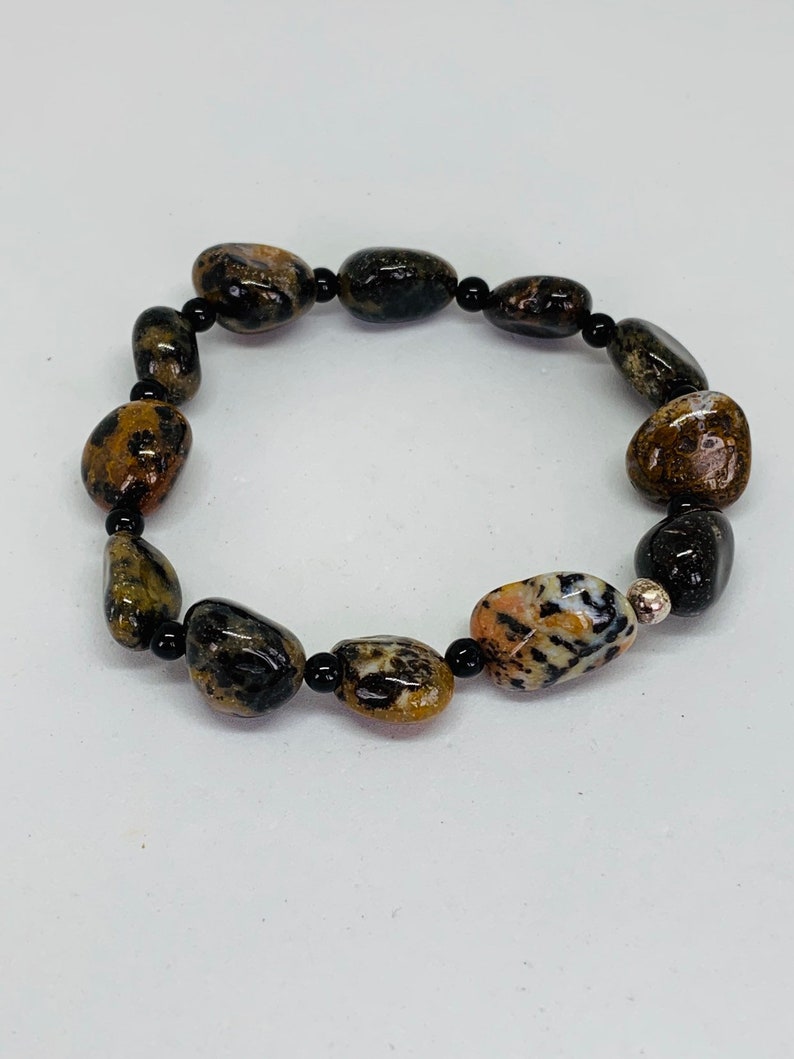 Dendritic Opal Beaded Bracelet Nuggets Elastic 18-20 cm Beauty Self-Worth