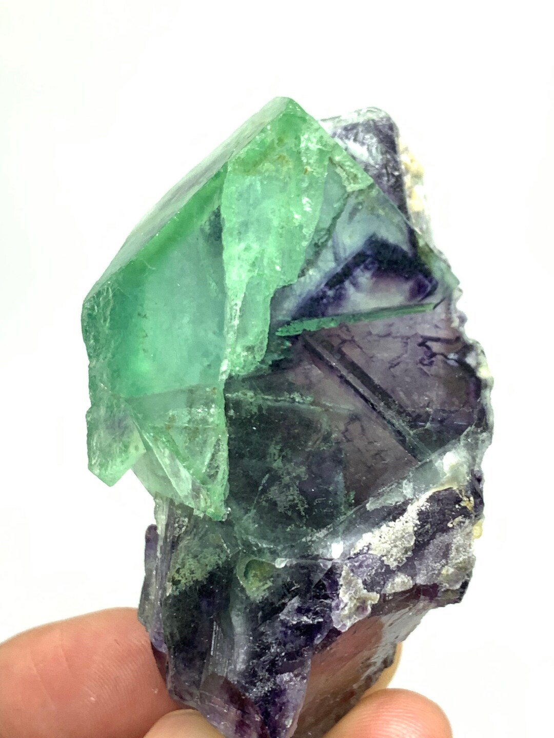 Green Purple Fluorite Water Clear Collectible Meditation Etsy UK