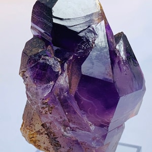 Amethyst Scepter Quartz Trio Deep Purple Cathedral Celestial with Golden Tip Strong Healer