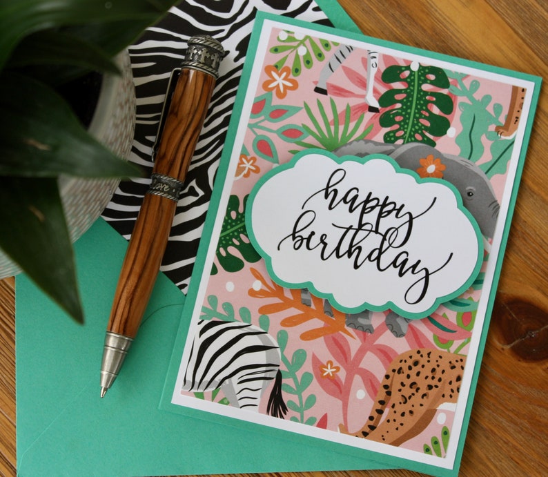Safari Birthday Greeting CardPersonalization Available