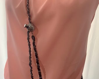 Black Woven Frame Shoulder Bag with clasp enclosure