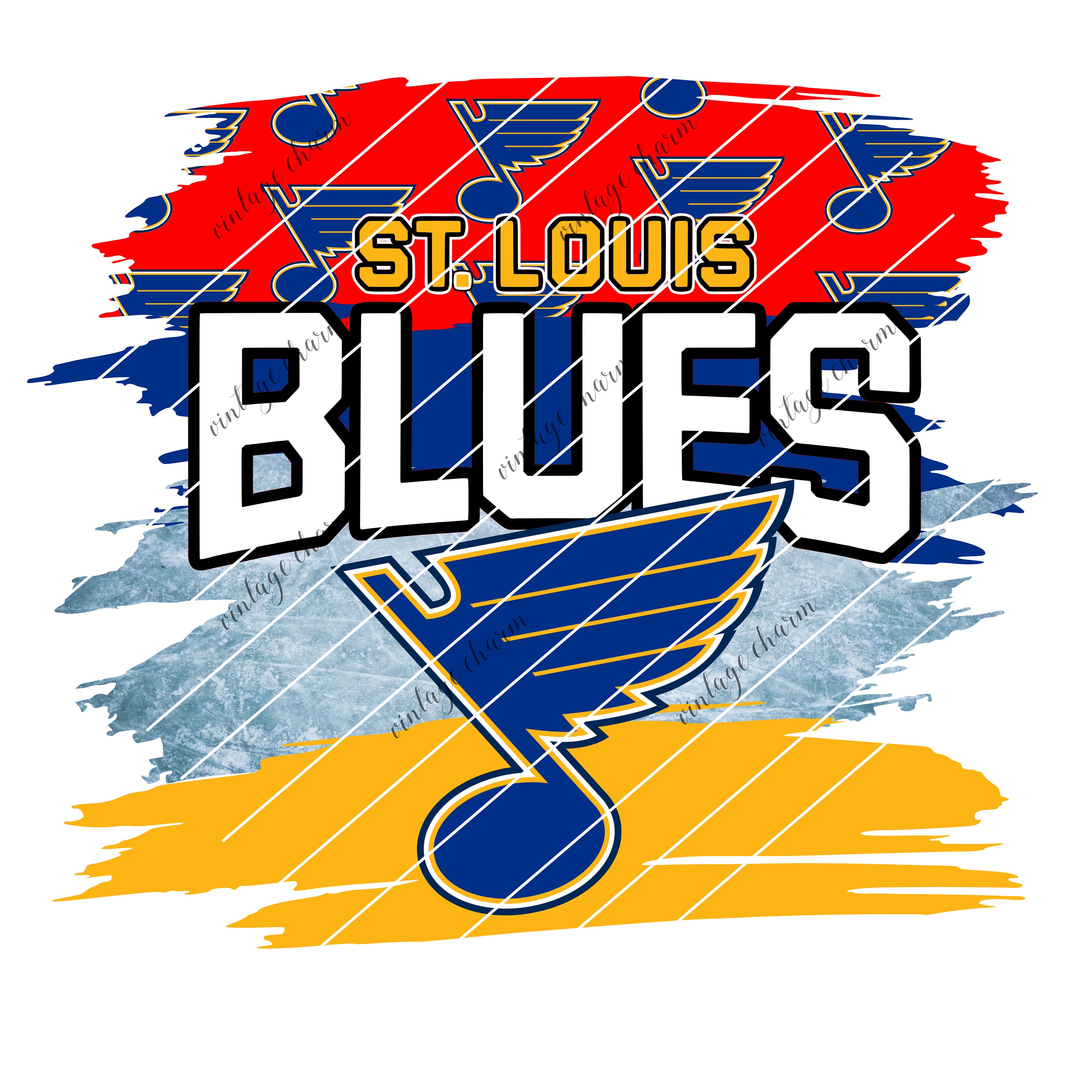 St. Louis Blues Hockey Flag Poster, Blues Hockey Print, STL Blues