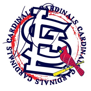 Cardinals distressed circle