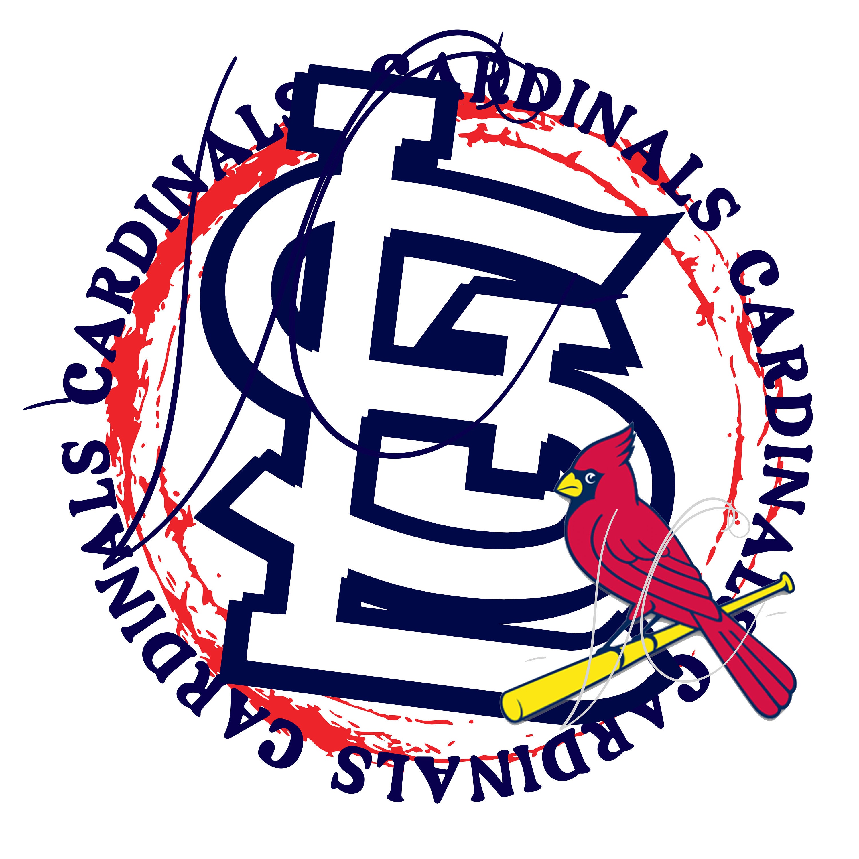 Cardinals Distressed Circle Sublimation Design | Vintage Retro PNG & JPEG Digital Download