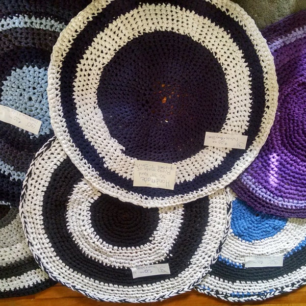 Upcycled T-Shirt Rugs Hand crochetted