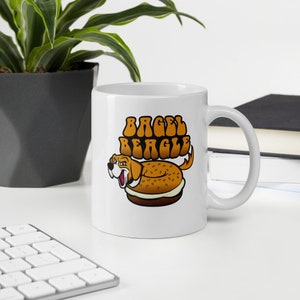 Taza de Beagle con diseño de bagel / Regalo para papá / Taza de café para amantes de los perros beagle