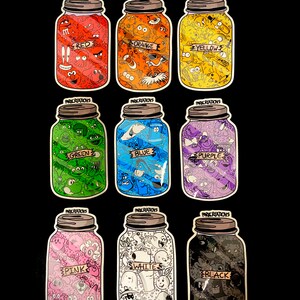 Pop-Culture Color Jars (PACK OF 9 STICKERS)