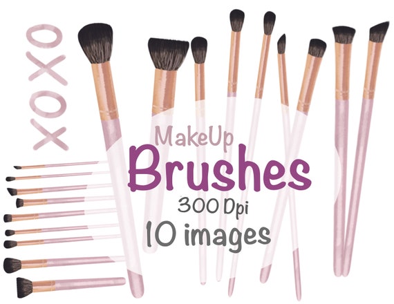 Watercolor Makeup Brushes Clip Art ,makeup Brushes PNG , Digital