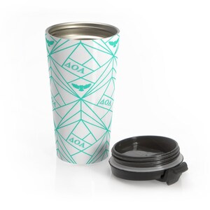 Delta Omicron Alpha White Abstract Stainless Steel Travel Mug