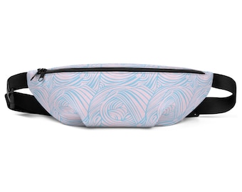 Pink and Blue Swirl Print Fanny Pack