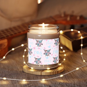 Gamma Phi Delta Sorority Pink Shield Pattern Aromatherapy Candles, 9oz Soror Gift 1943 Vanilla Bean, Comfort Spice or Sea Breeze