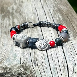 Red Coral Bracelet - Red Bracelet - Chunky Bracelet - Boho Bracelet - Coral Bracelet