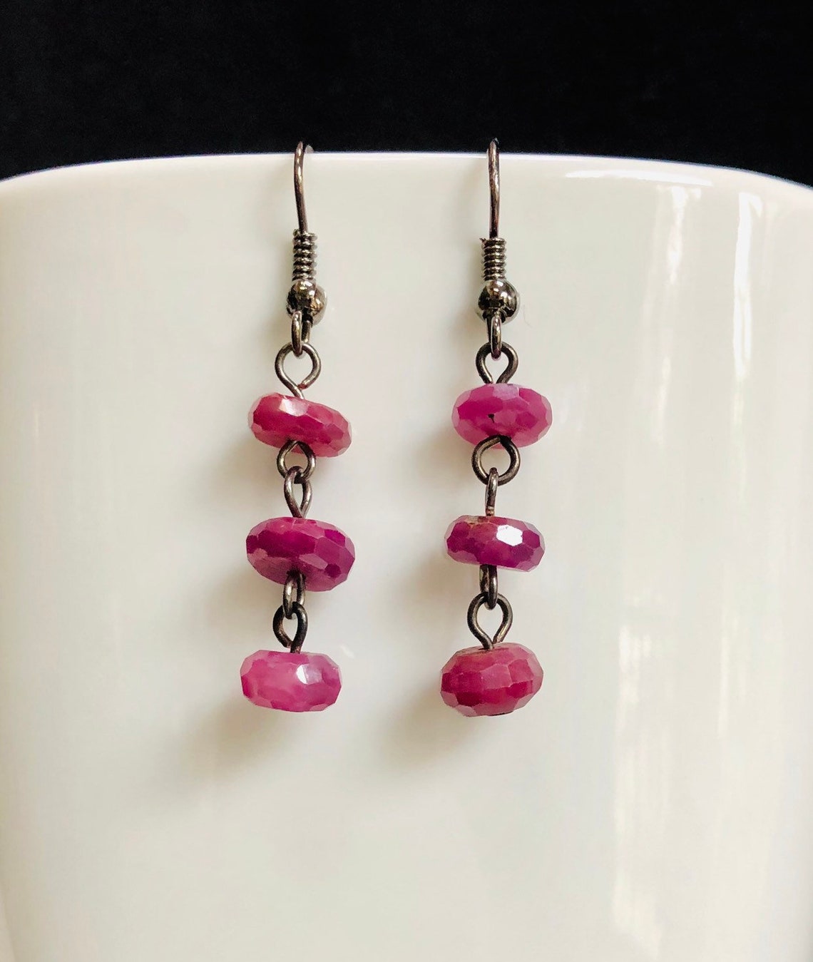 Genuine Ruby Earrings | Etsy