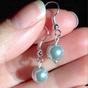 Grey Pearl Drop Earrings