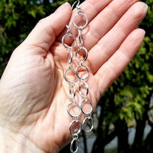 Silver Hoop Dangle Earrings