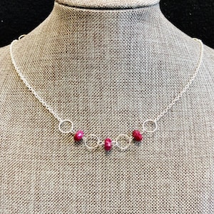Genuine Ruby & Silver Necklace
