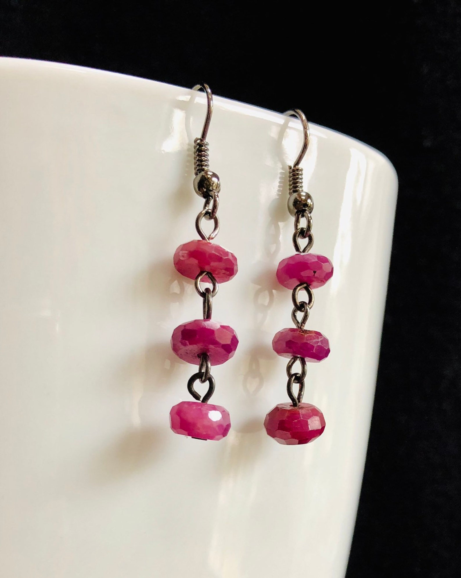 Genuine Ruby Earrings | Etsy