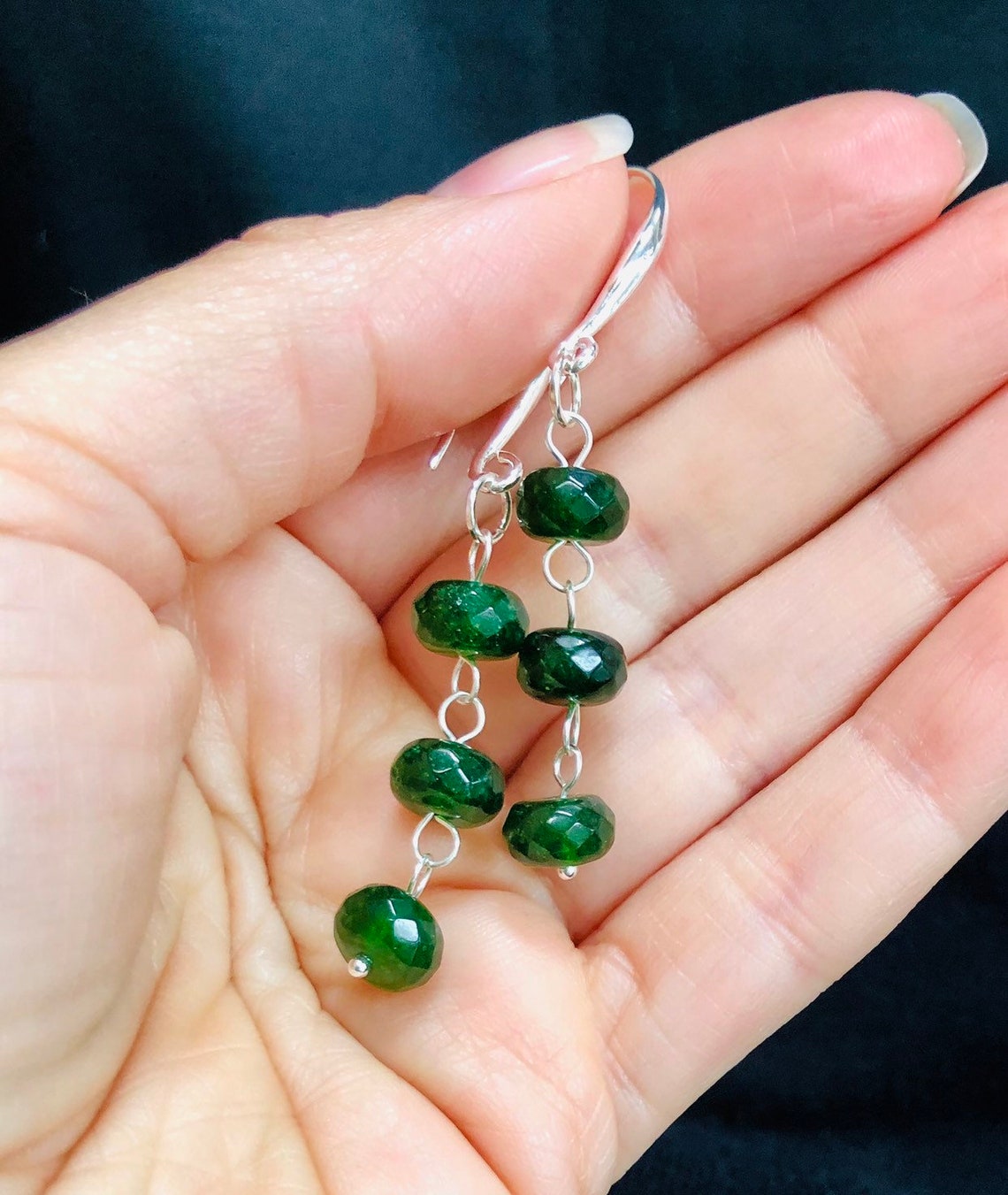 Emerald Dangle Earrings Etsy