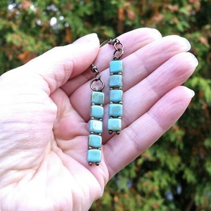 Green Czech Glass Earrings