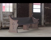 Vintage Style Red Oak pew