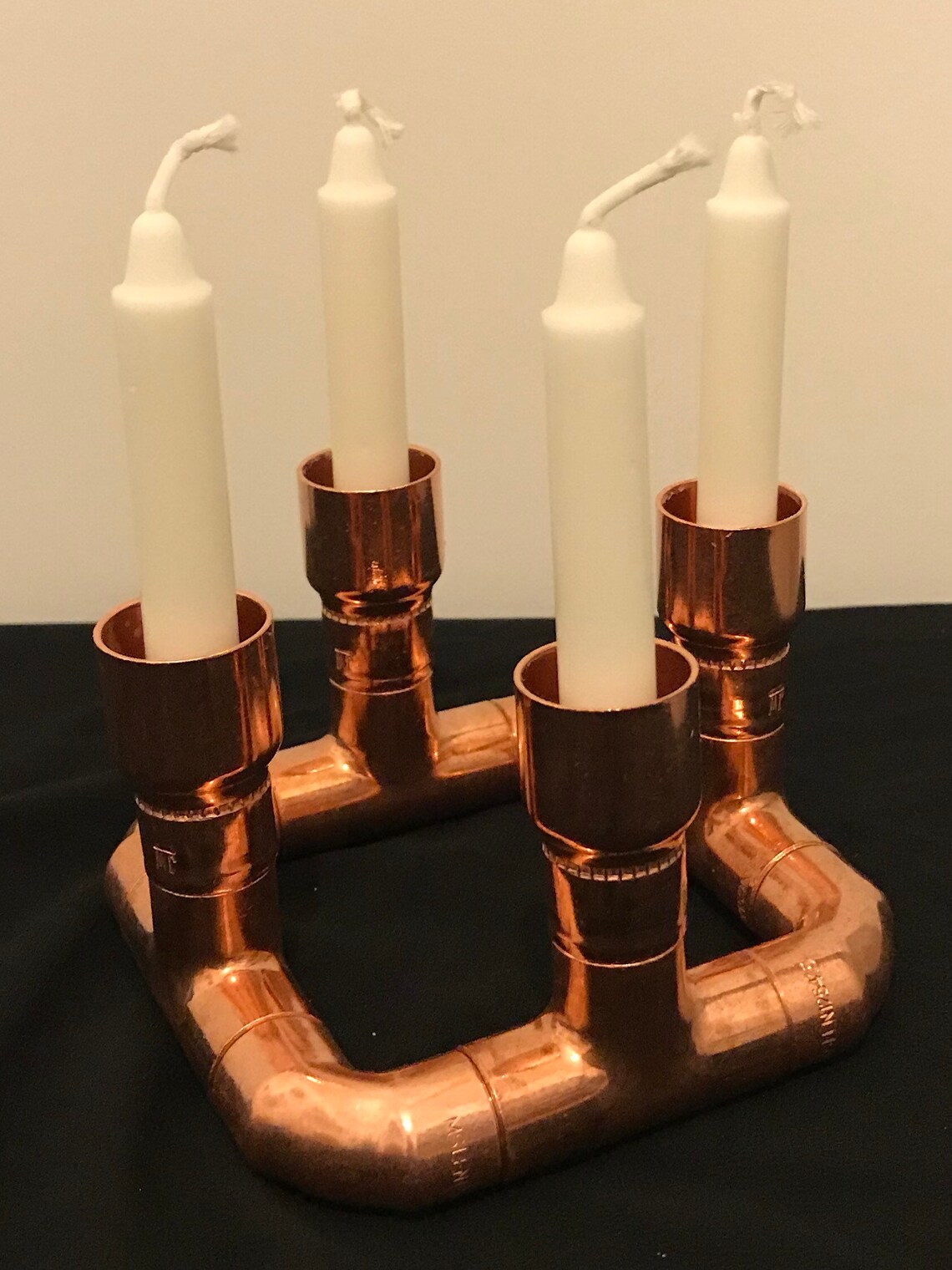 Handmade Copper Candlestick Copper Pipe Candlestick Etsy